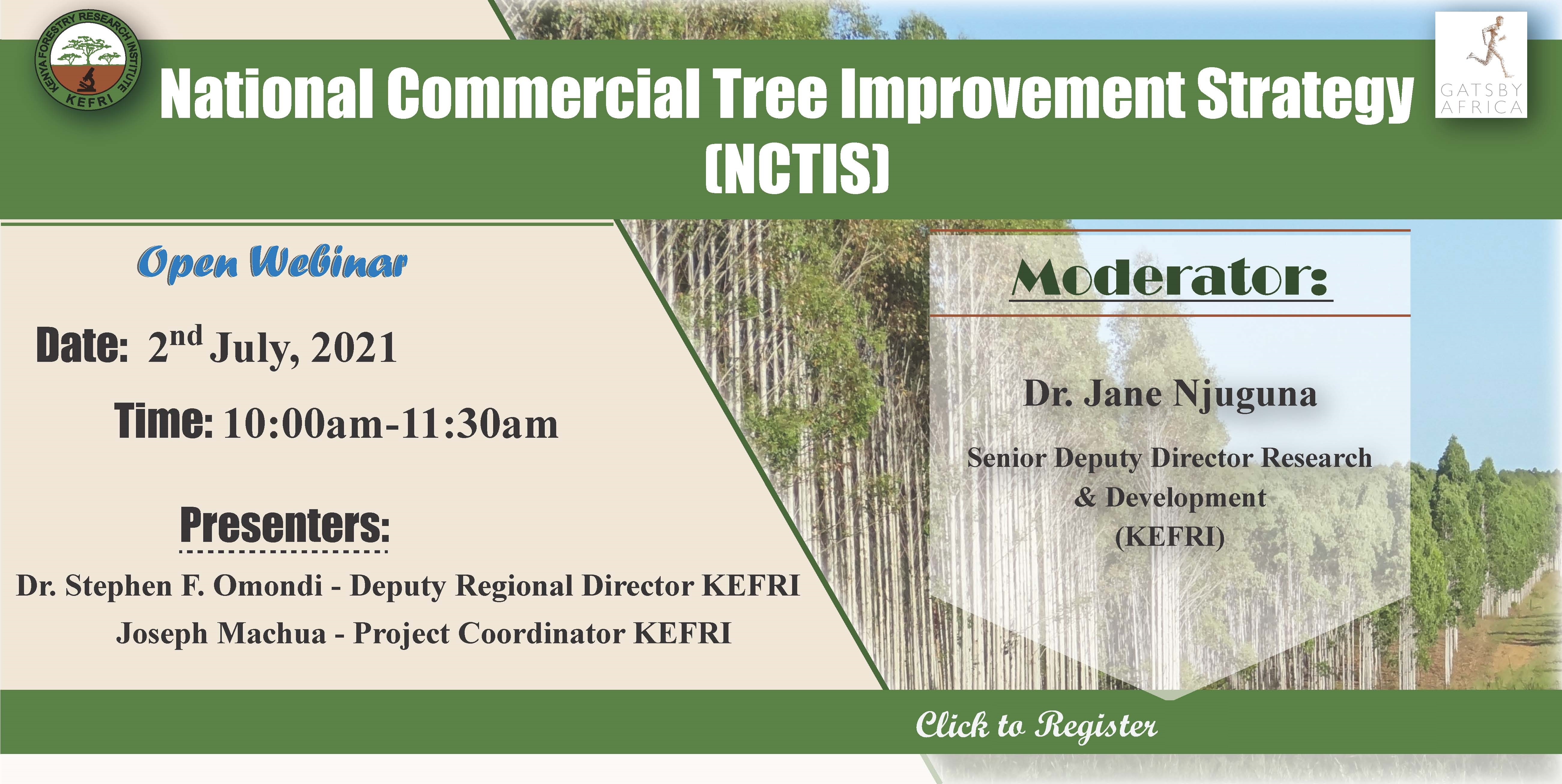 Second Public Participation Stakeholder Webinar on National Commercial Tree Improvement Strategy (NCTIS) by KEFRI